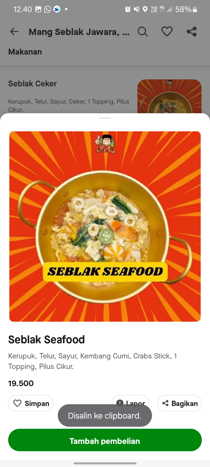 Seblak Seafood