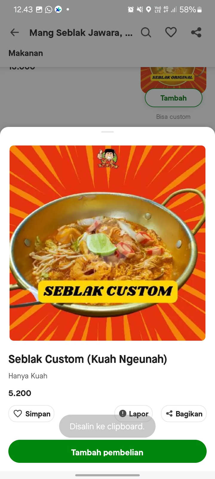 Seblak Custom (Kuah Ngeunah)