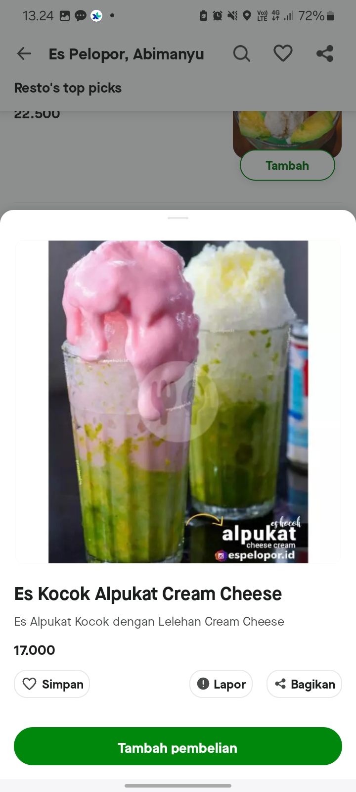 Es Kocok Alpukat Cream Cheese