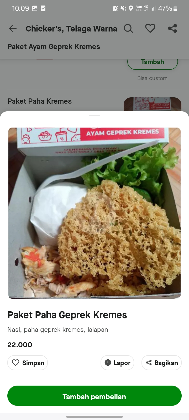 Paket Paha Geprek Kremes