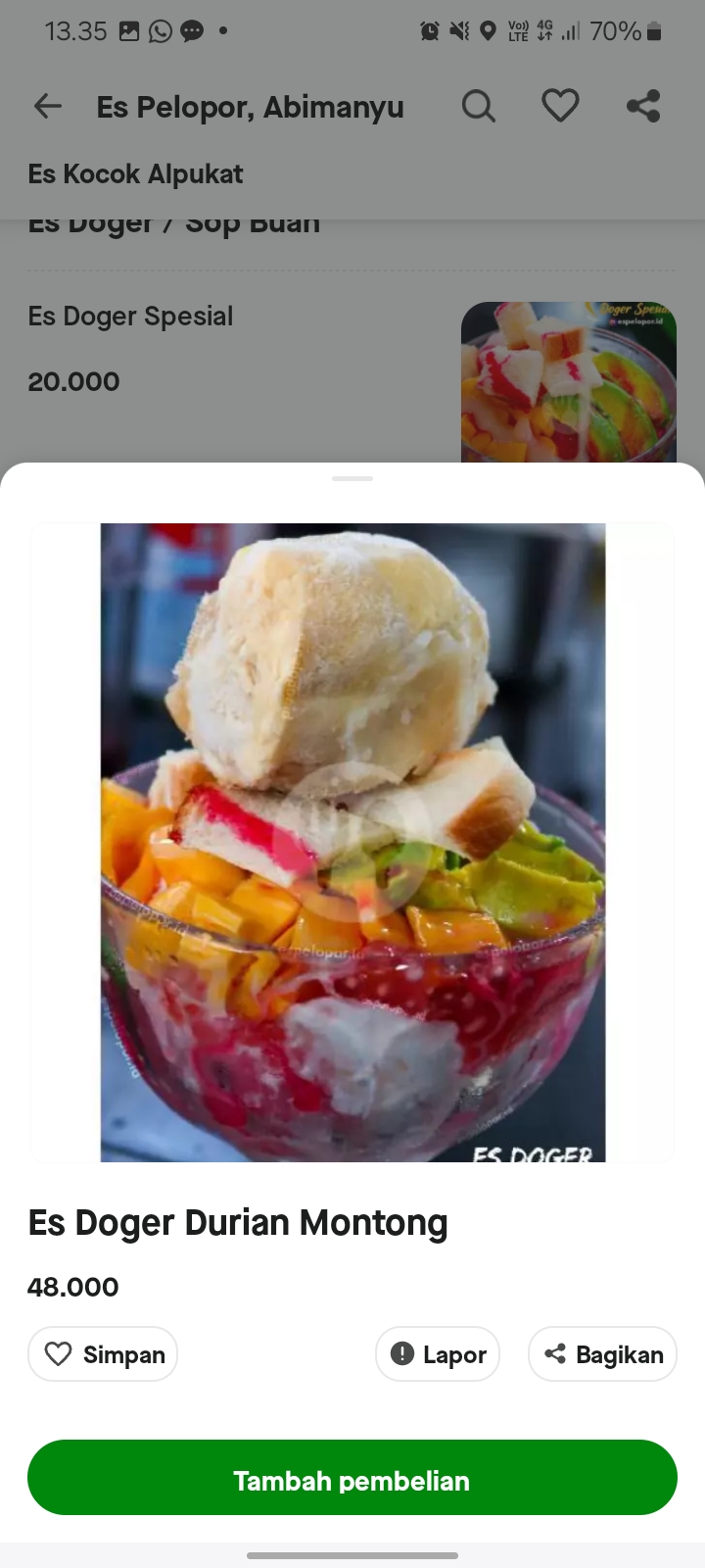 Es Doger Durian Montong