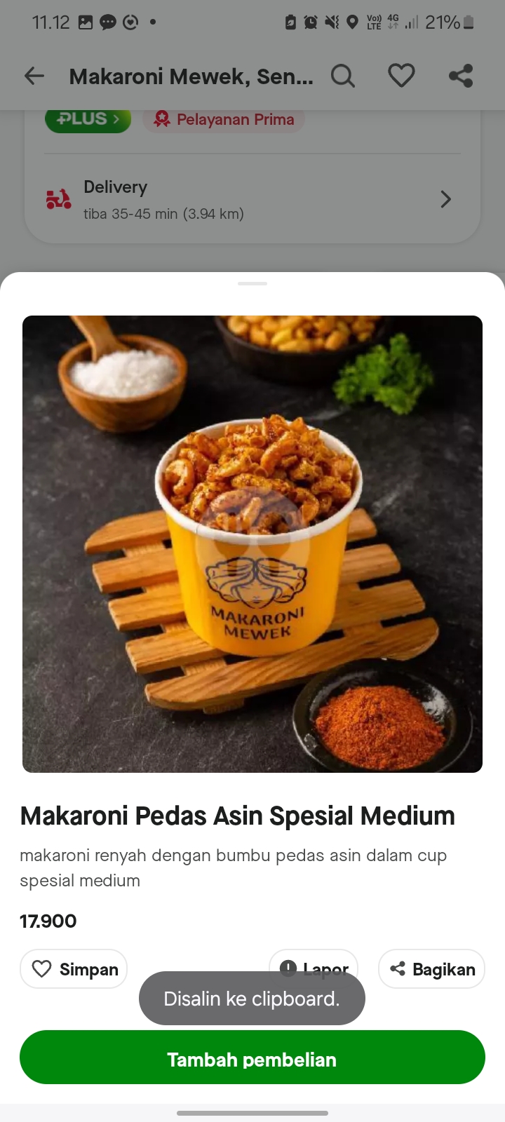 Makaroni Pedas Asin Spesial Medium