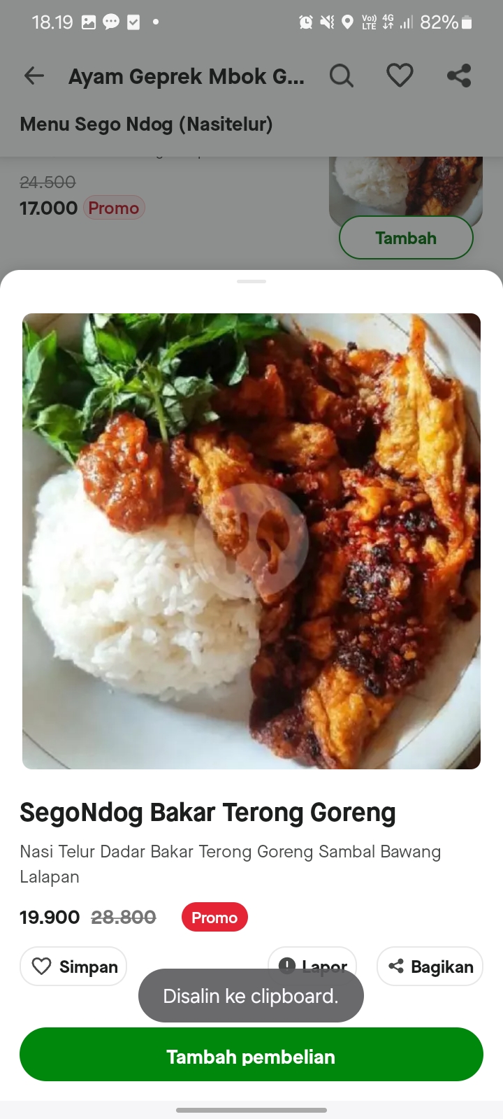 SegoNdog Bakar Terong Goreng