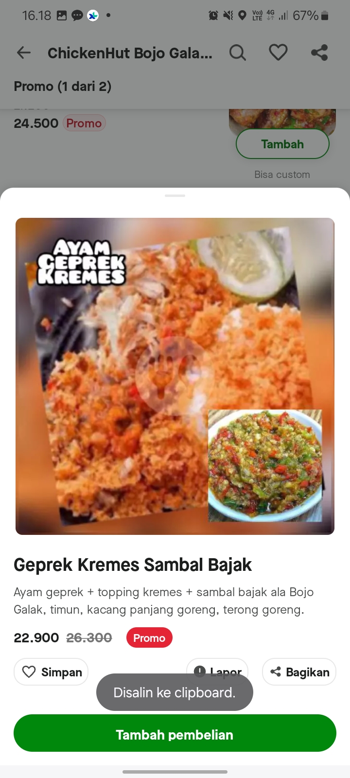 Geprek Kremes Sambal Bajak