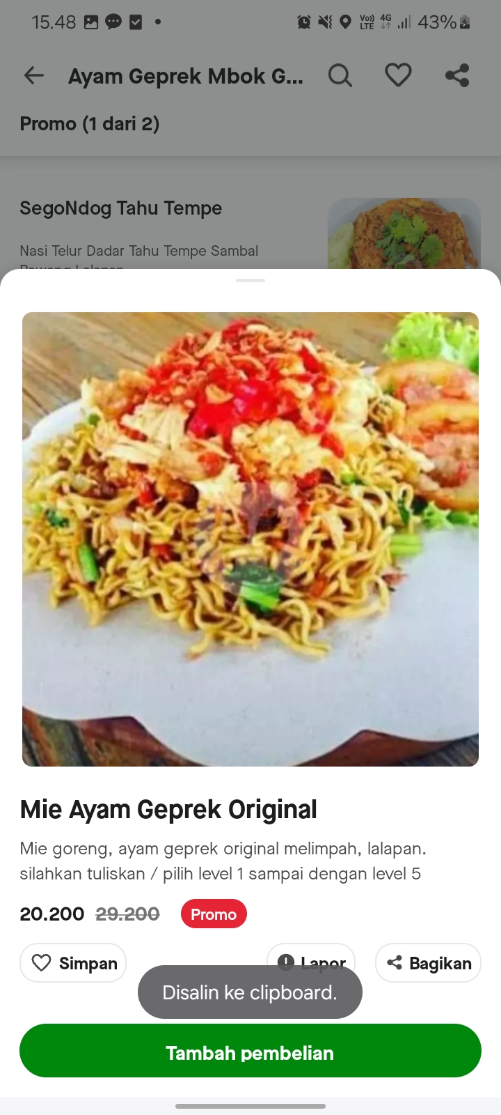 Mie Ayam Geprek Original