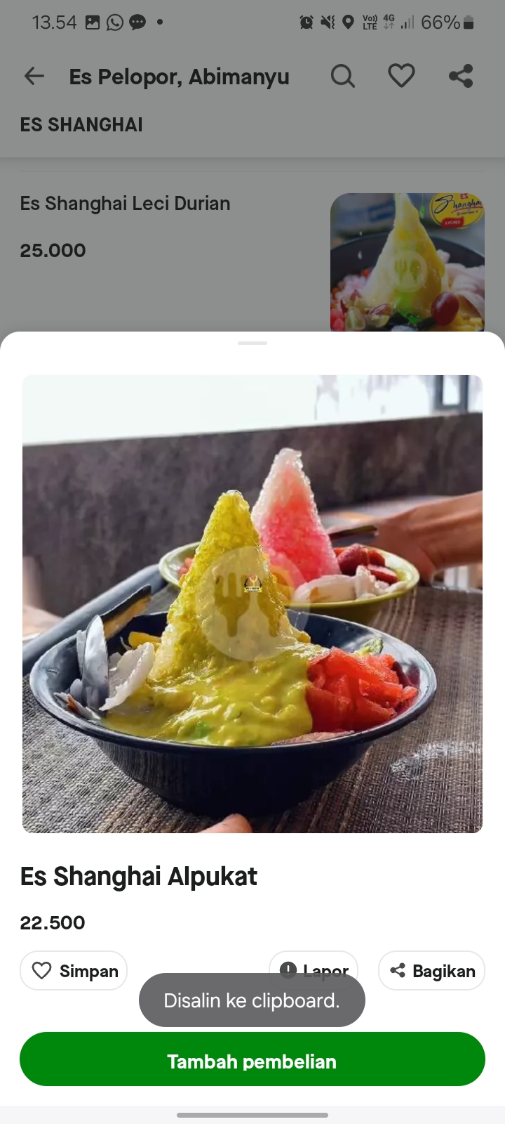 Es Shanghai Alpukat Durian