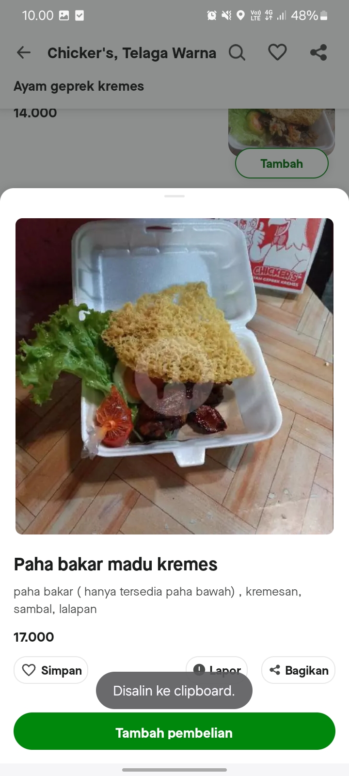 Paha bakar madu kremes