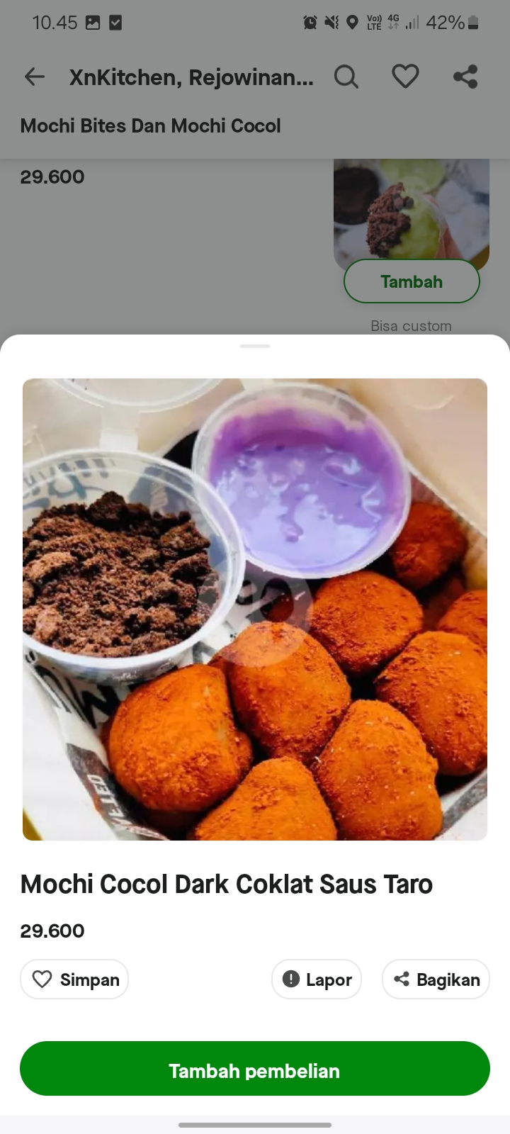 Mochi Cocol Dark Coklat Saus Taro