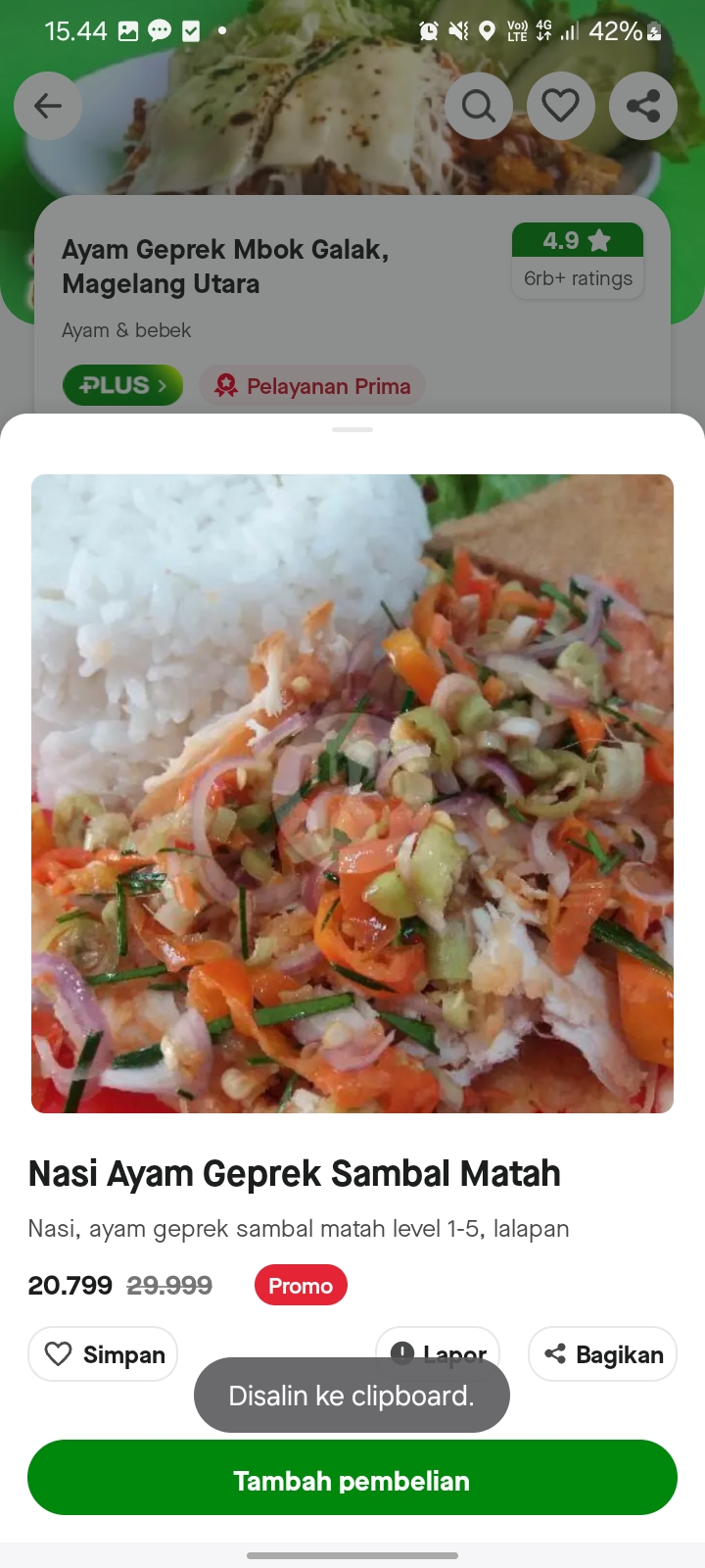 Nasi Ayam Geprek Sambal Matah