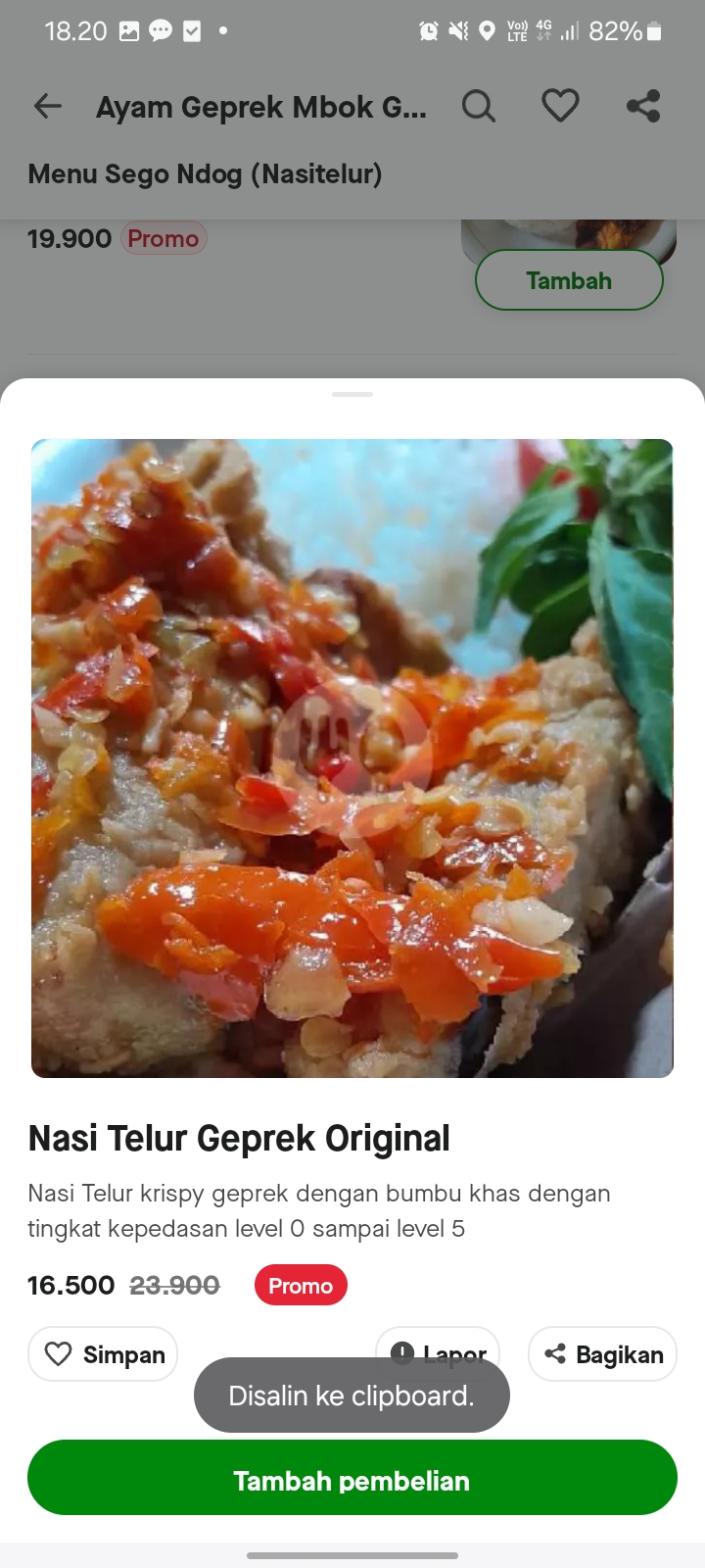 Nasi Telur Geprek Original