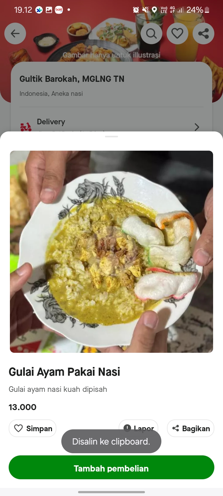 Gulai Ayam Pakai Nasi