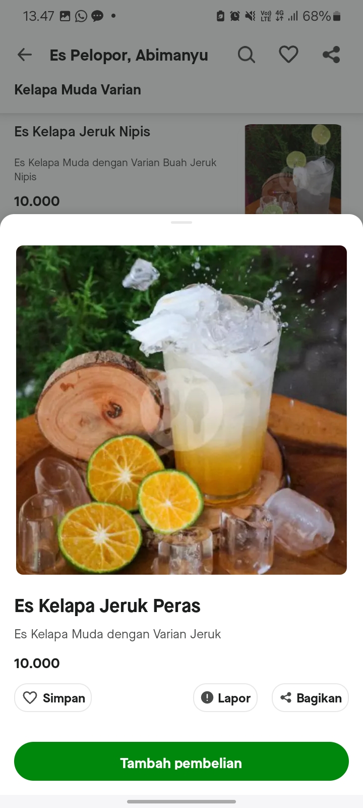 Es Kelapa Jeruk Peras