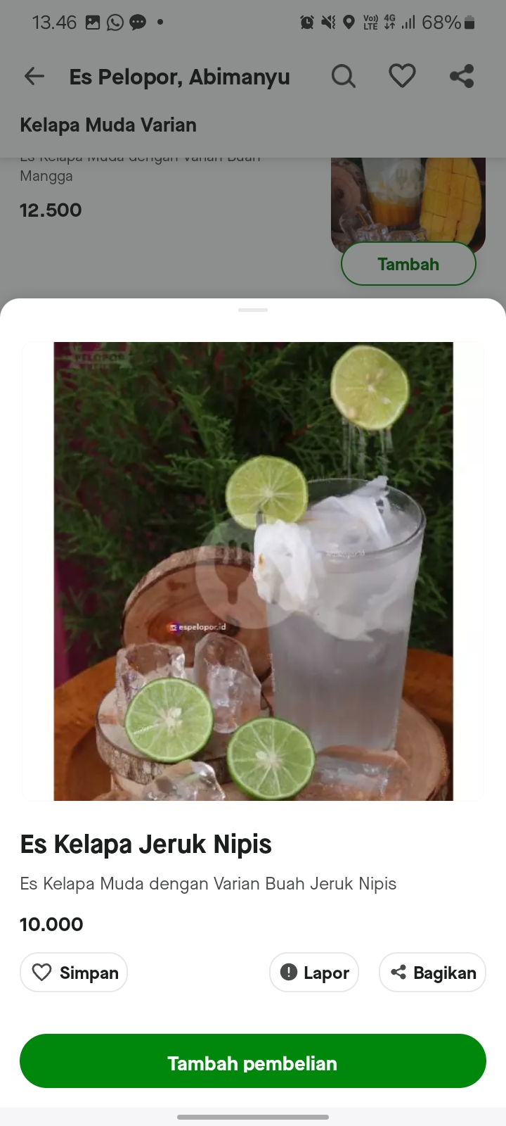 Es Kelapa Jeruk Nipis