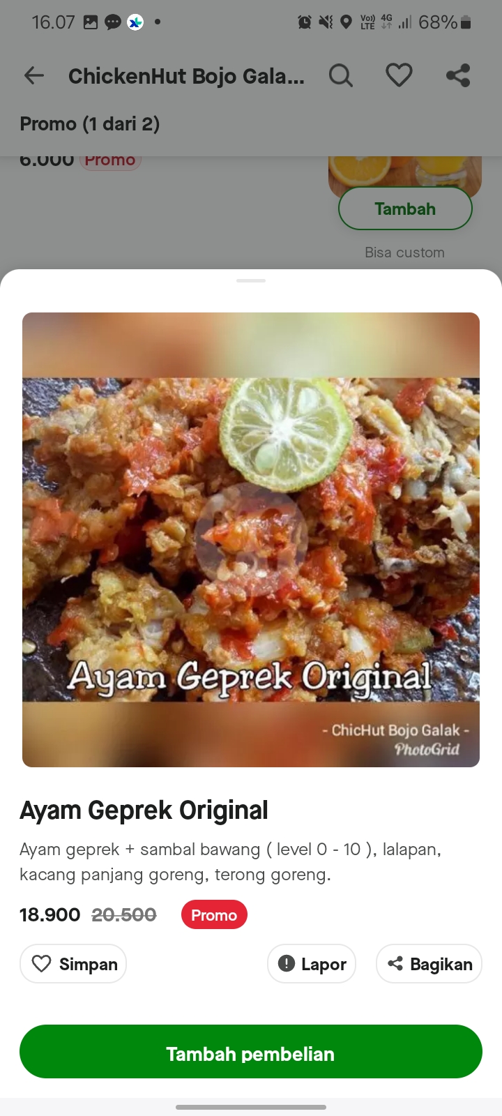 Ayam Geprek Original