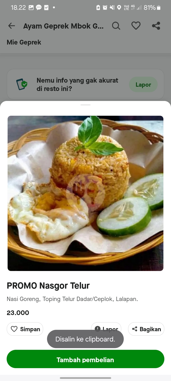 PROMO Nasgor Telur